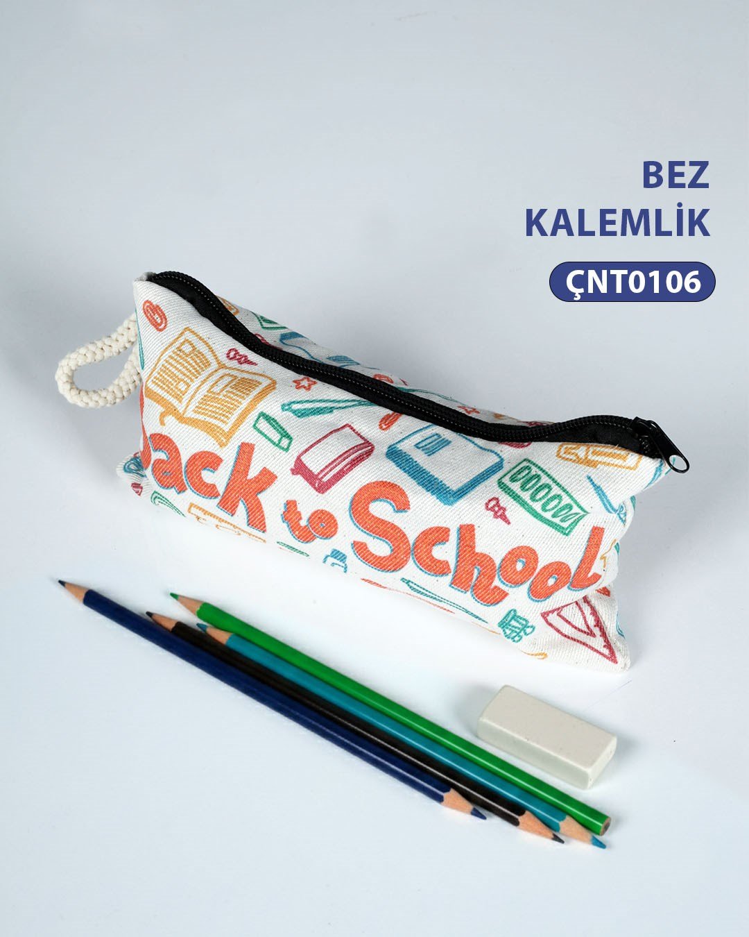 Desenli Bez Çanta Çok Amaçlı Kalemlik   ÇNT0106-20716