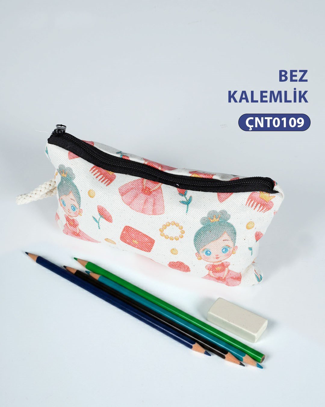 Desenli Bez Çanta Çok Amaçlı Kalemlik   ÇNT0109-20724