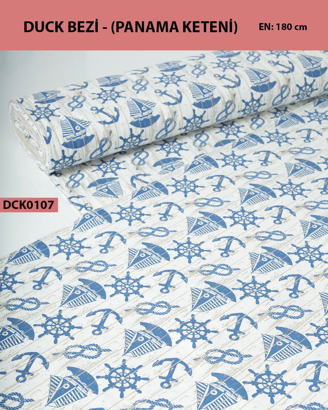 Desenli Duck Bezi (Panama Keteni) Kumaş En 180 cm-DCK0107-7