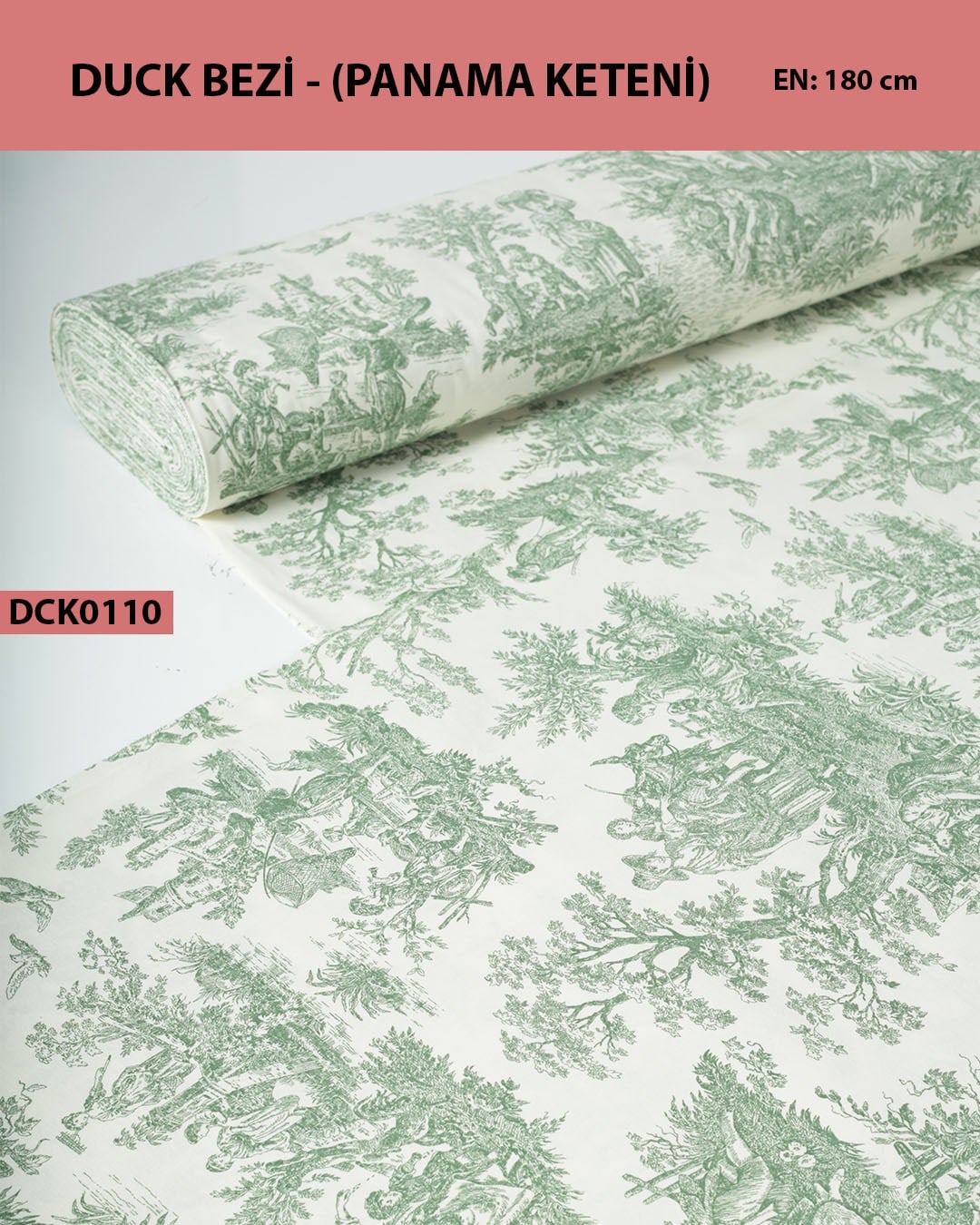 Desenli Duck Bezi (Panama Keteni) Kumaş En 180 cm-DCK0110-10