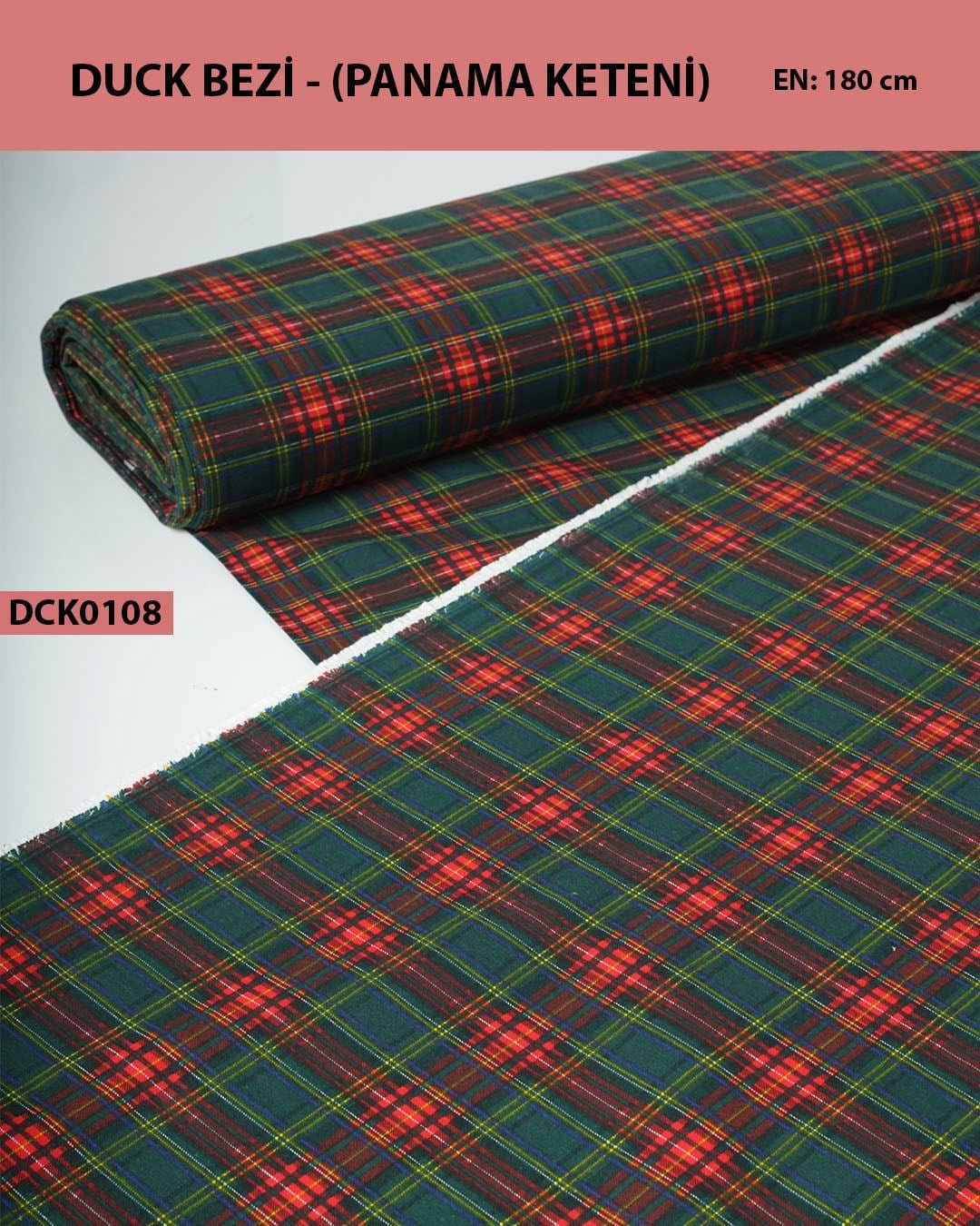 Desenli Duck Bezi (Panama Keteni) Kumaş En 180 cm-DCK0108-8