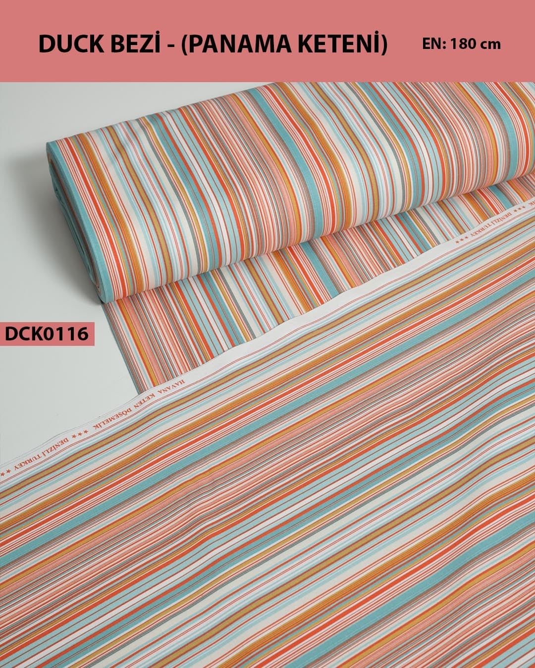 Desenli Duck Bezi (Panama Keteni) Kumaş En 180 cm-DCK0116-16