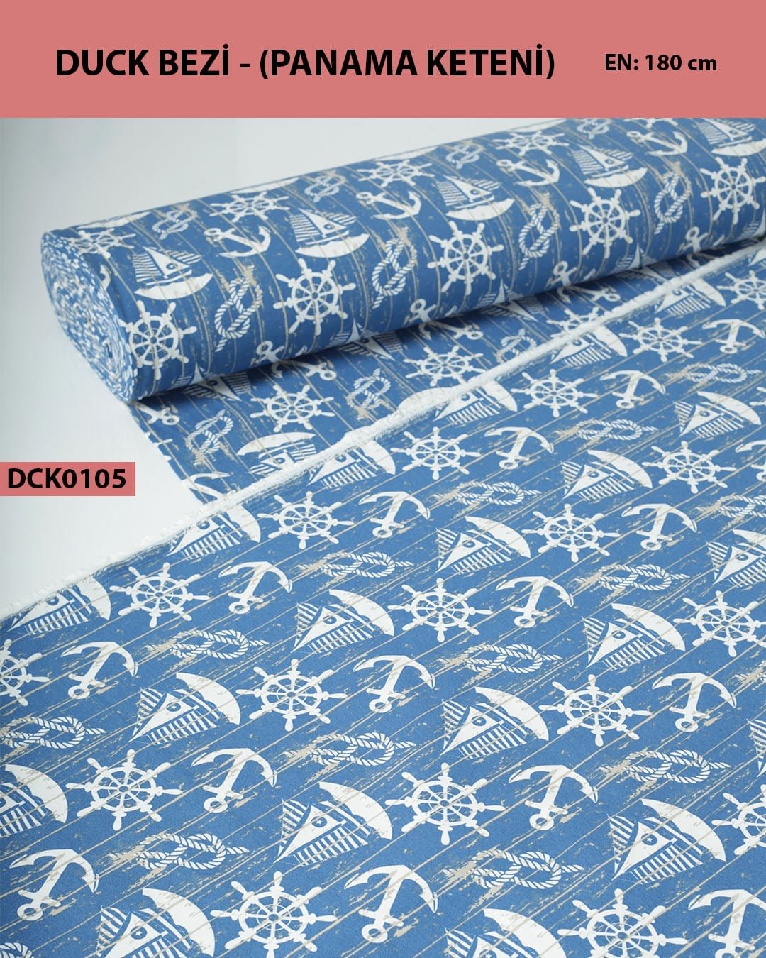 Desenli Duck Bezi (Panama Keteni) Kumaş En 180 cm-DCK0105-5