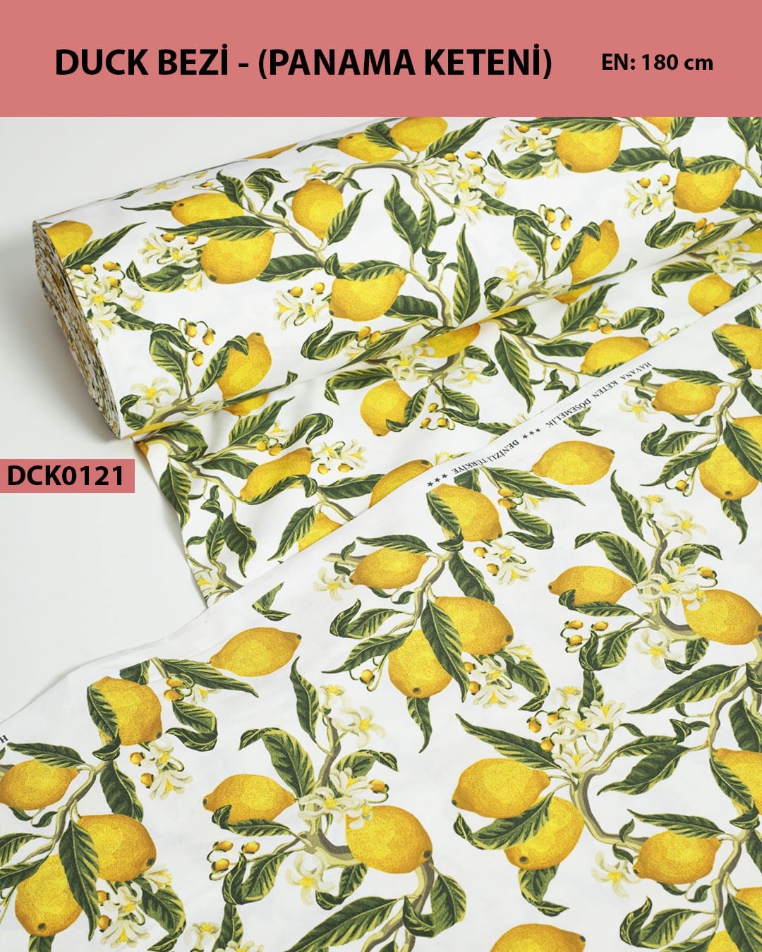 Desenli Duck Bezi (Panama Keteni) Kumaş En 180 cm-DCK0121-21