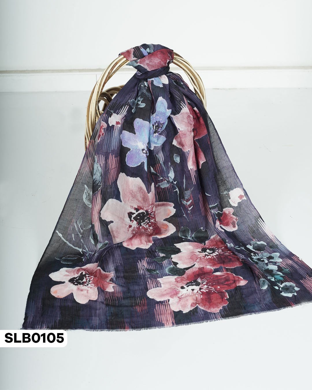 Desenli Lüxs Bambu Şal SLB0105-5705