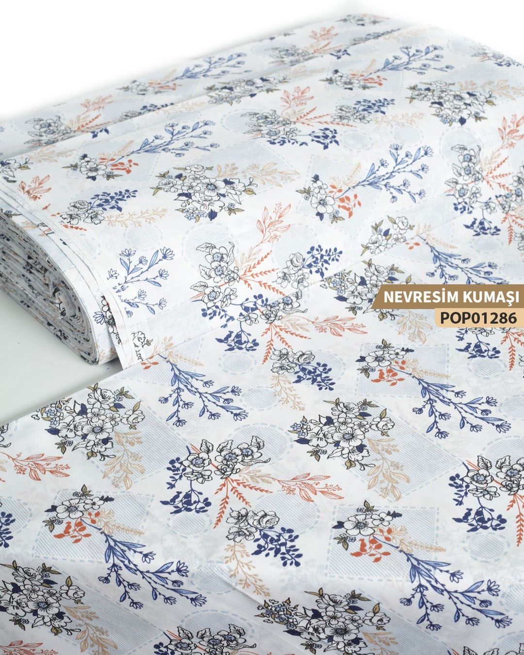 DESENLİ Poplin Nevresim Kumaşı En 240 cm-POP01286-286