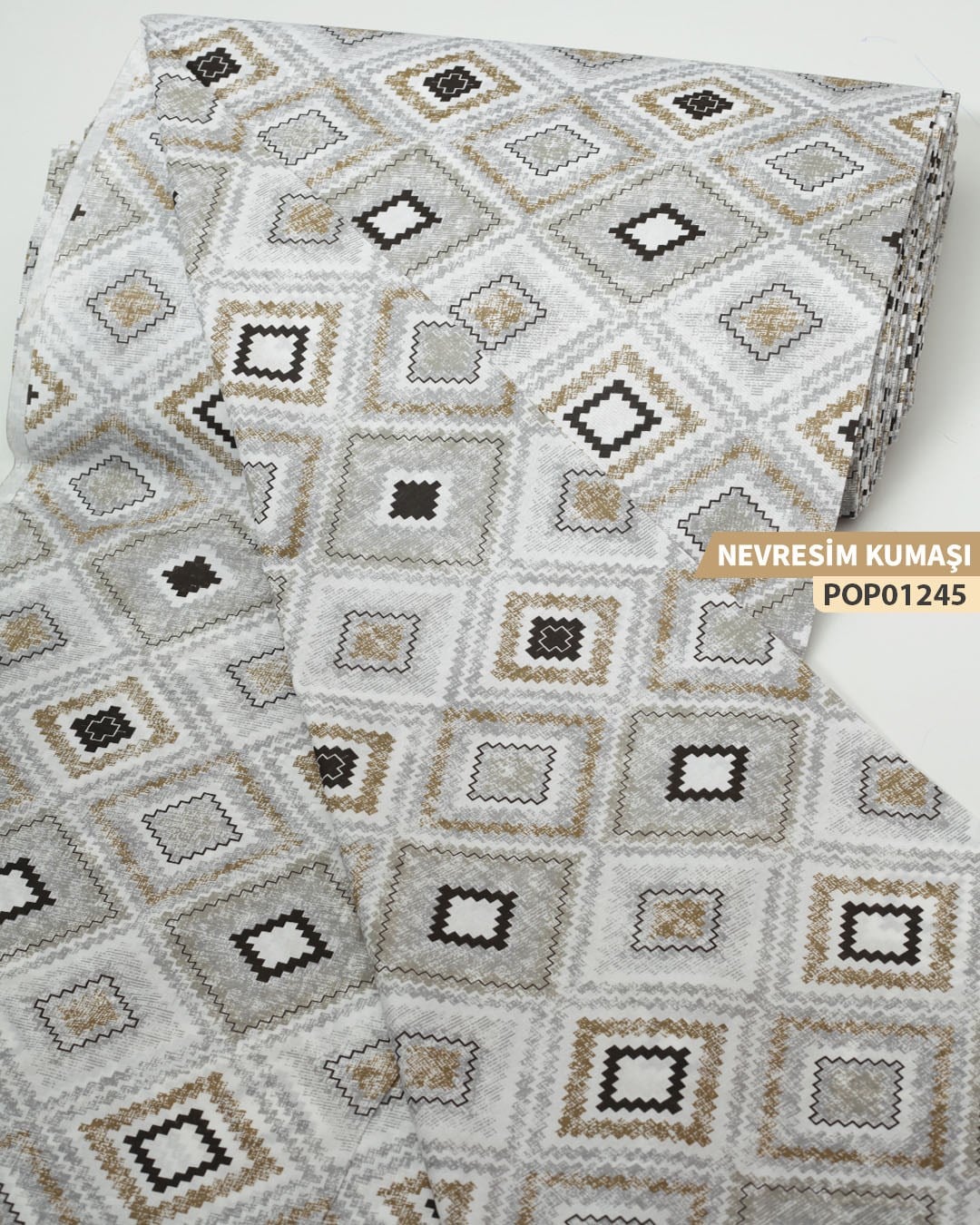 DESENLİ Poplin Nevresim Kumaşı En 240 cm-POP01245-245