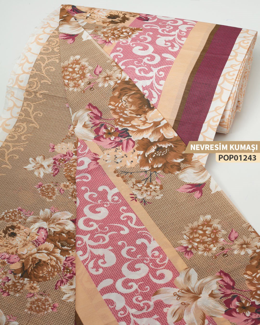 DESENLİ Poplin Nevresim Kumaşı En 240 cm-POP01243-243