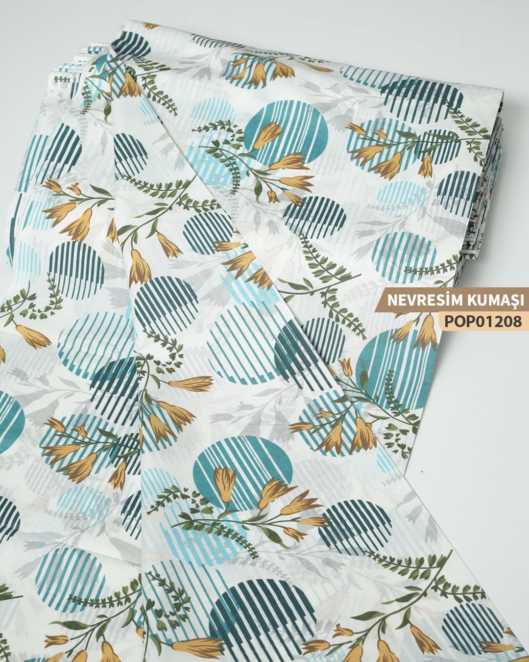 DESENLİ Poplin Nevresim Kumaşı En 240 cm-POP01208-208