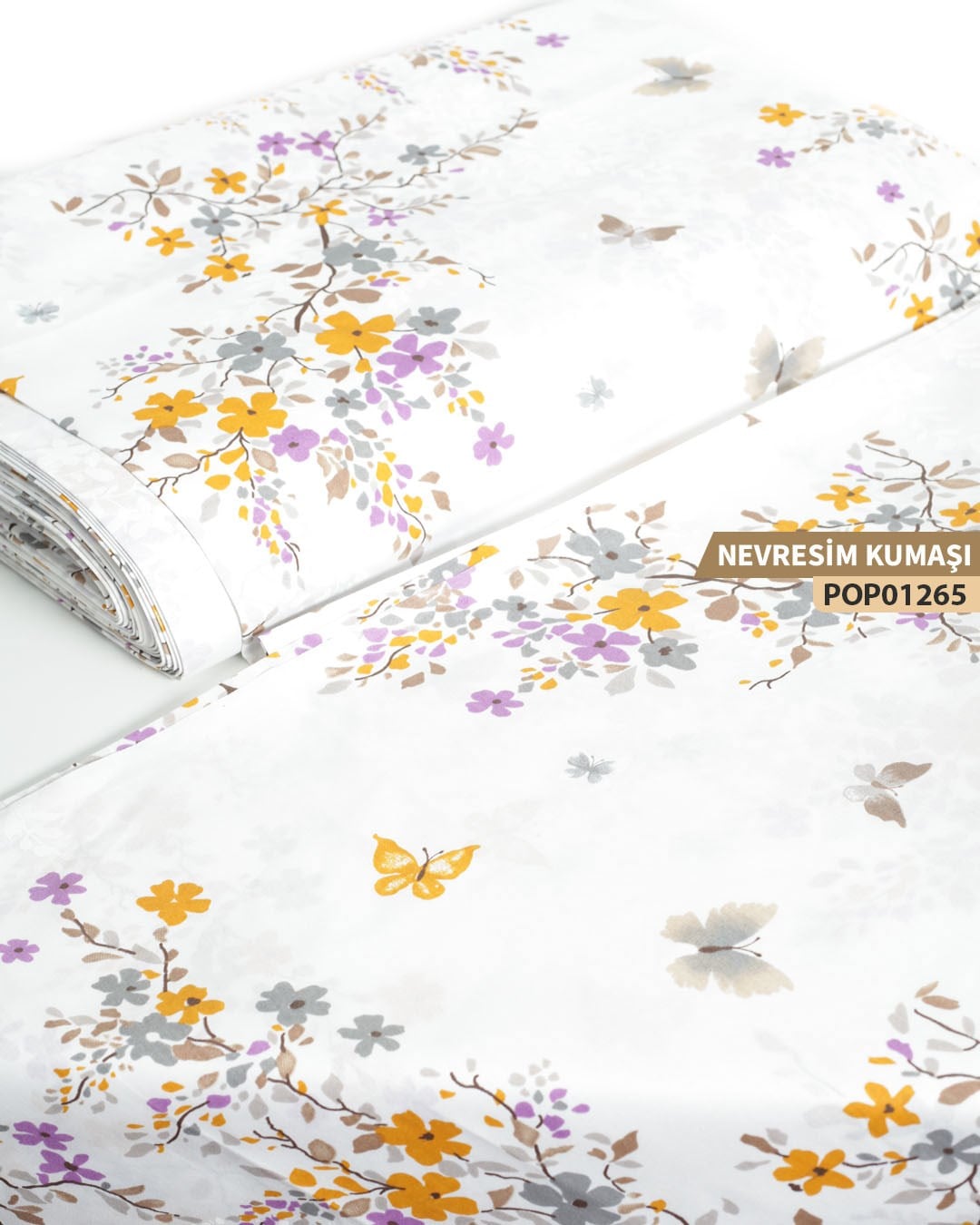 DESENLİ Poplin Nevresim Kumaşı En 240 cm-POP01265-265