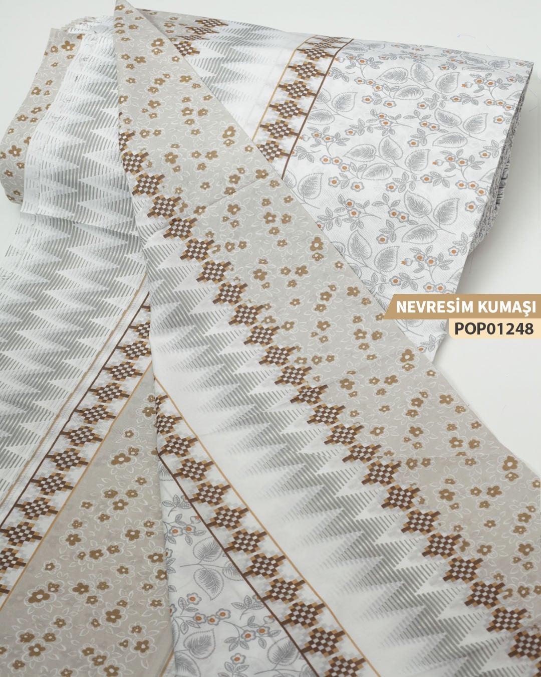 DESENLİ Poplin Nevresim Kumaşı En 240 cm-POP01248-248