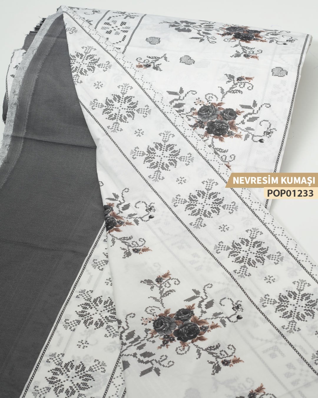 DESENLİ Poplin Nevresim Kumaşı En 240 cm-POP01233-233