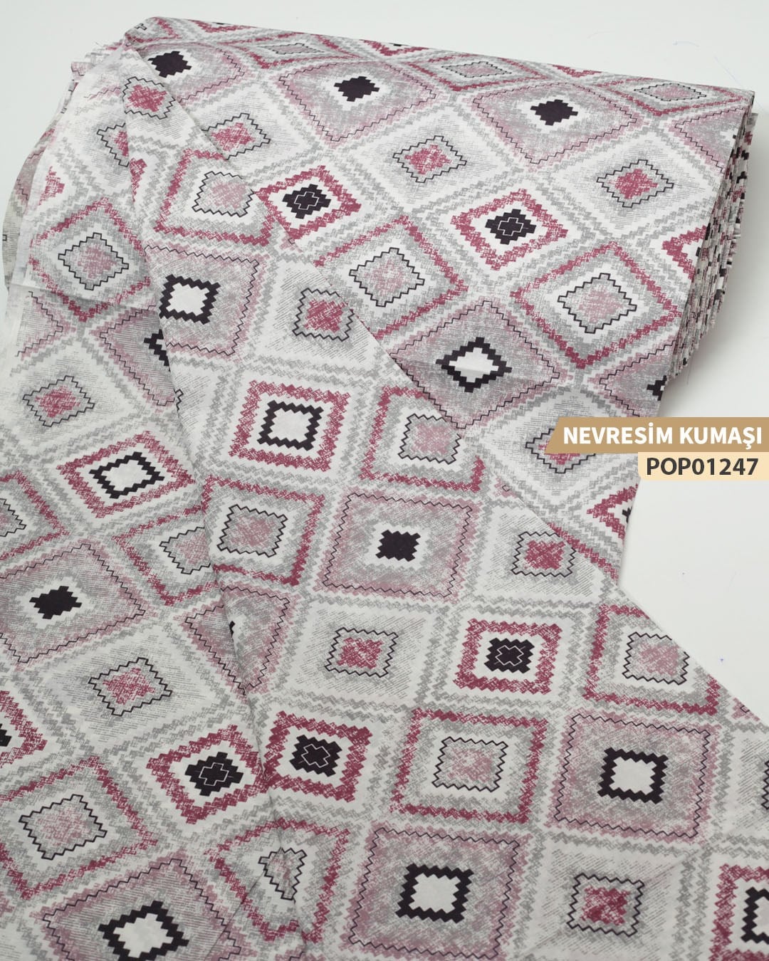 DESENLİ Poplin Nevresim Kumaşı En 240 cm-POP01247-247
