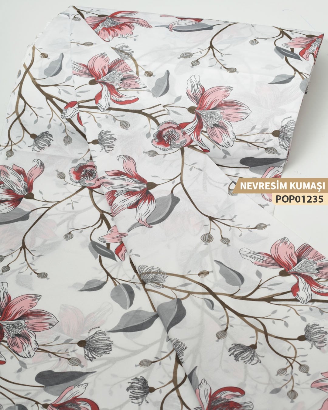 DESENLİ Poplin Nevresim Kumaşı En 240 cm-POP01235-235