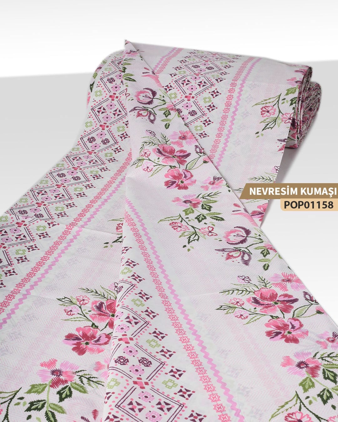 DESENLİ Poplin Nevresim Kumaşı En 240 cm-POP01158-158