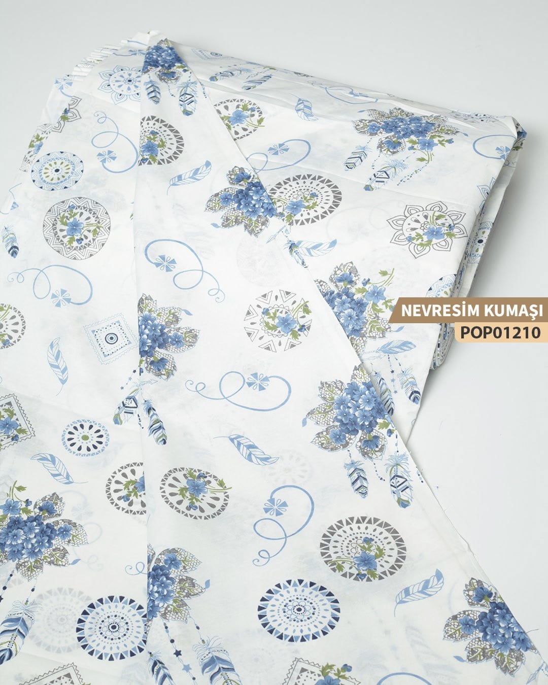 DESENLİ Poplin Nevresim Kumaşı En 240 cm-POP01210-210
