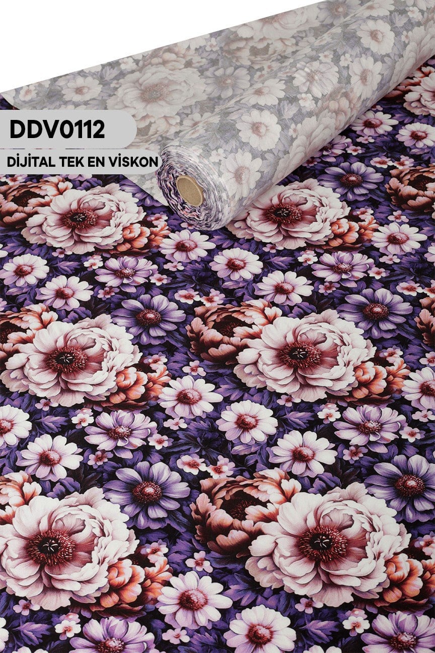 Digital Baskı Dar En Pamuk Viskon Kumaş 90cm-DDV0112