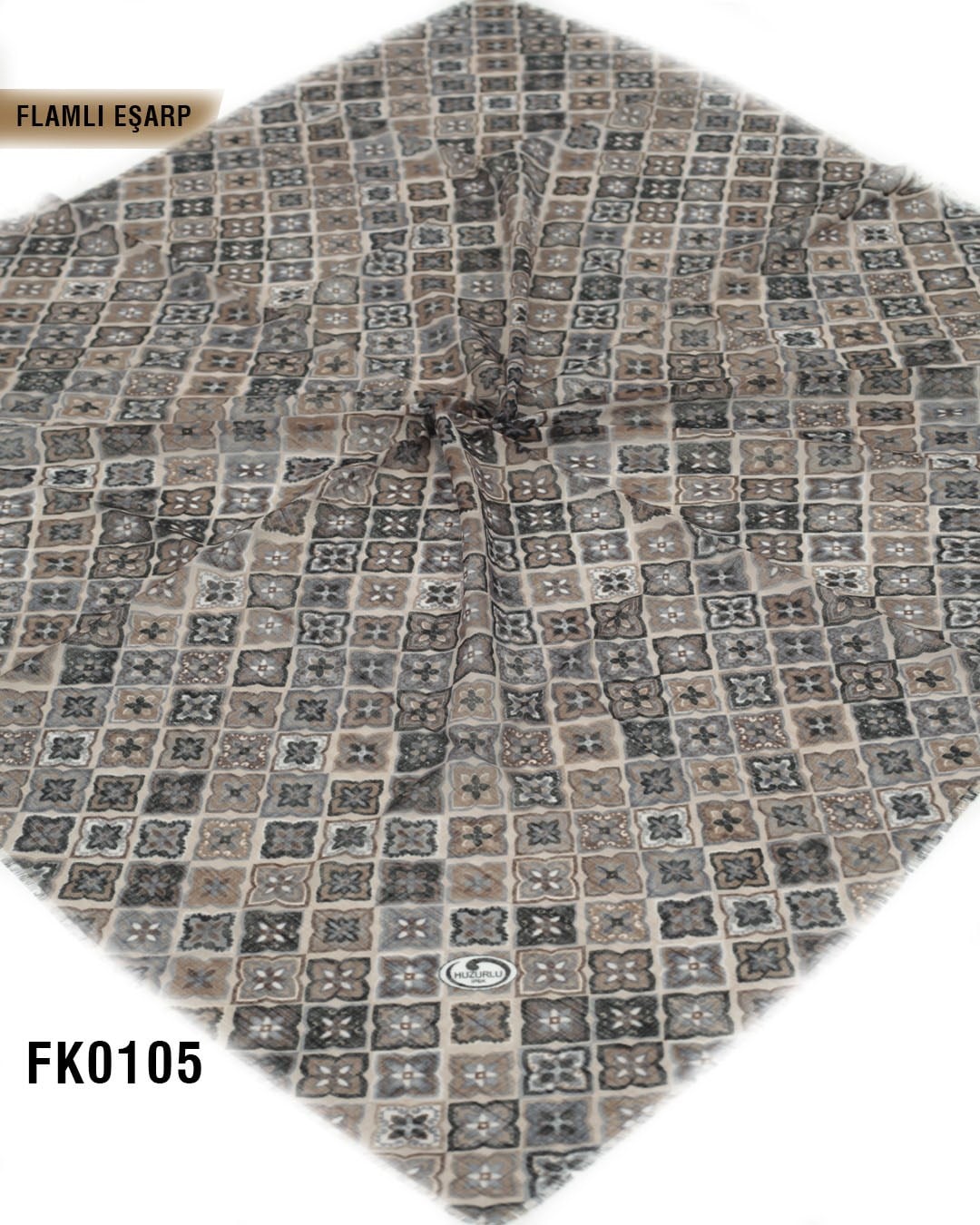 DOLCE İpek 100*100cm Flamlı Eşarp FK0105-4429