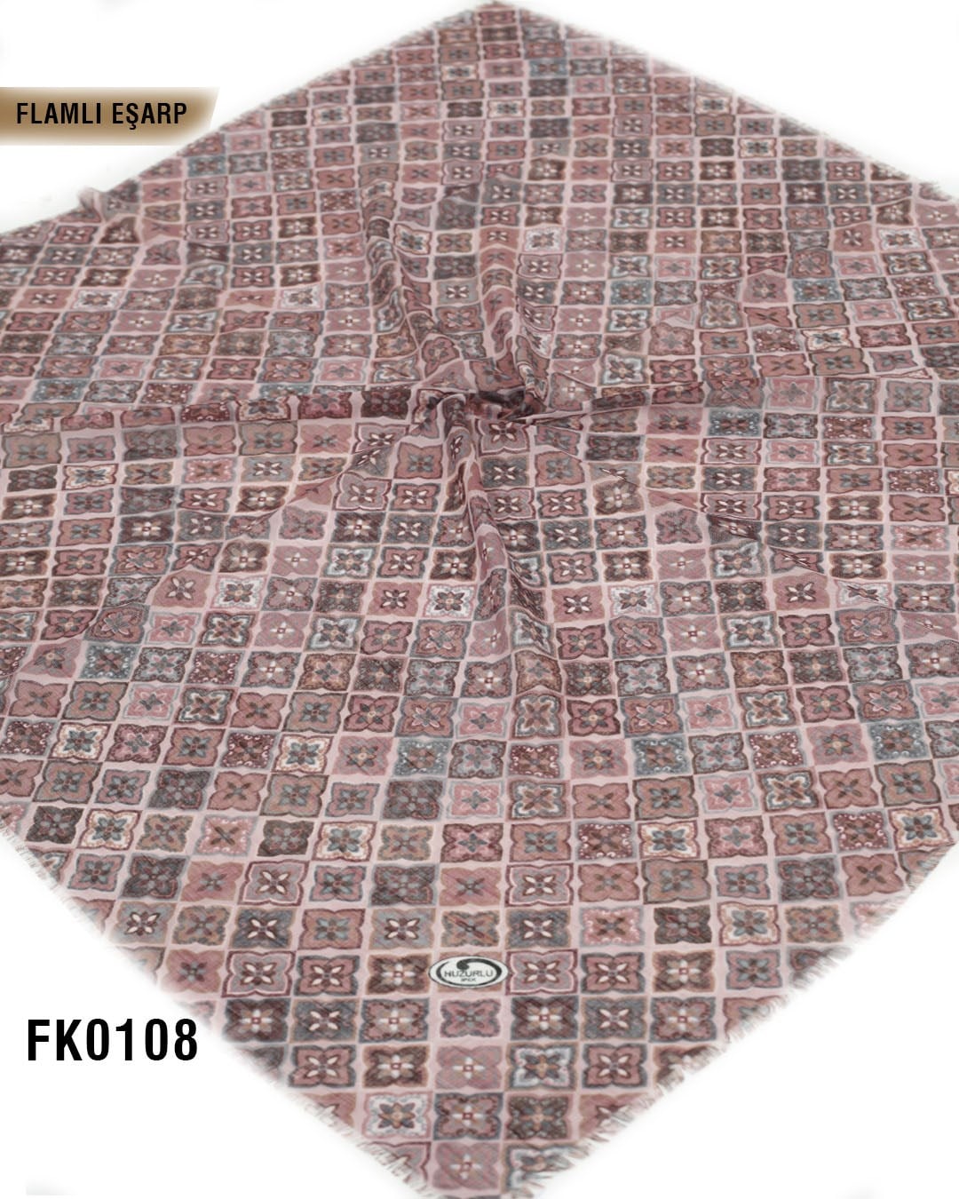 DOLCE İpek 100*100cm Flamlı Eşarp FK0108-4434