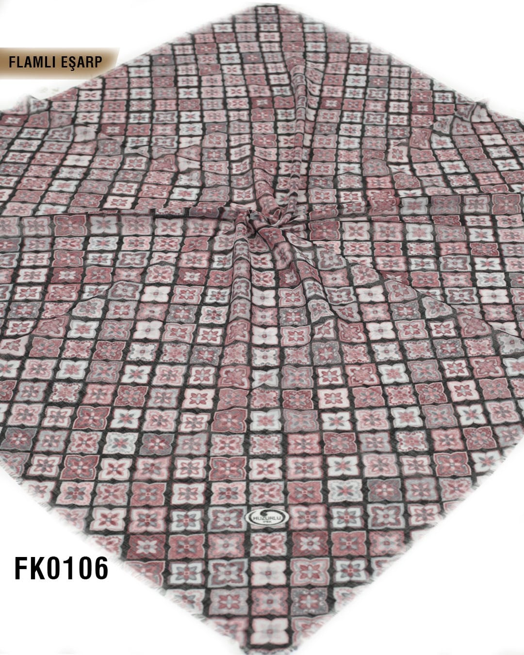 DOLCE İpek 100*100cm Flamlı Eşarp FK0106-4431