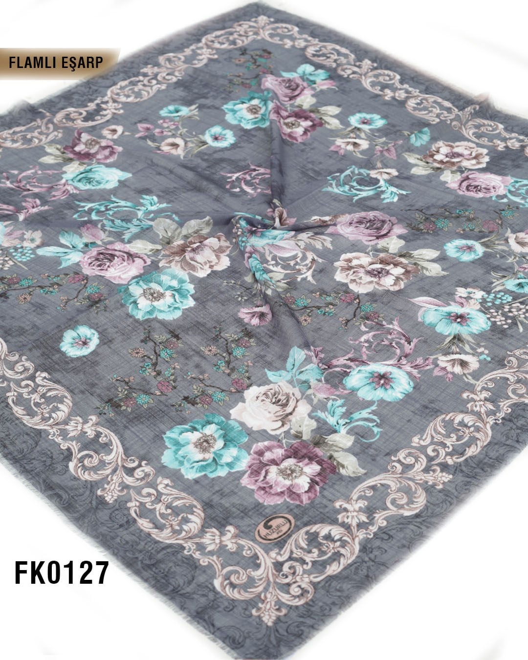 DOLCE İpek 100*100cm Flamlı Eşarp FK0127-4318