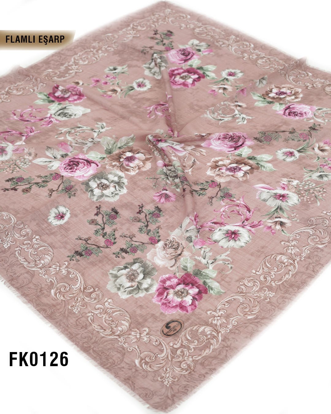 DOLCE İpek 100*100cm Flamlı Eşarp FK0126-4317