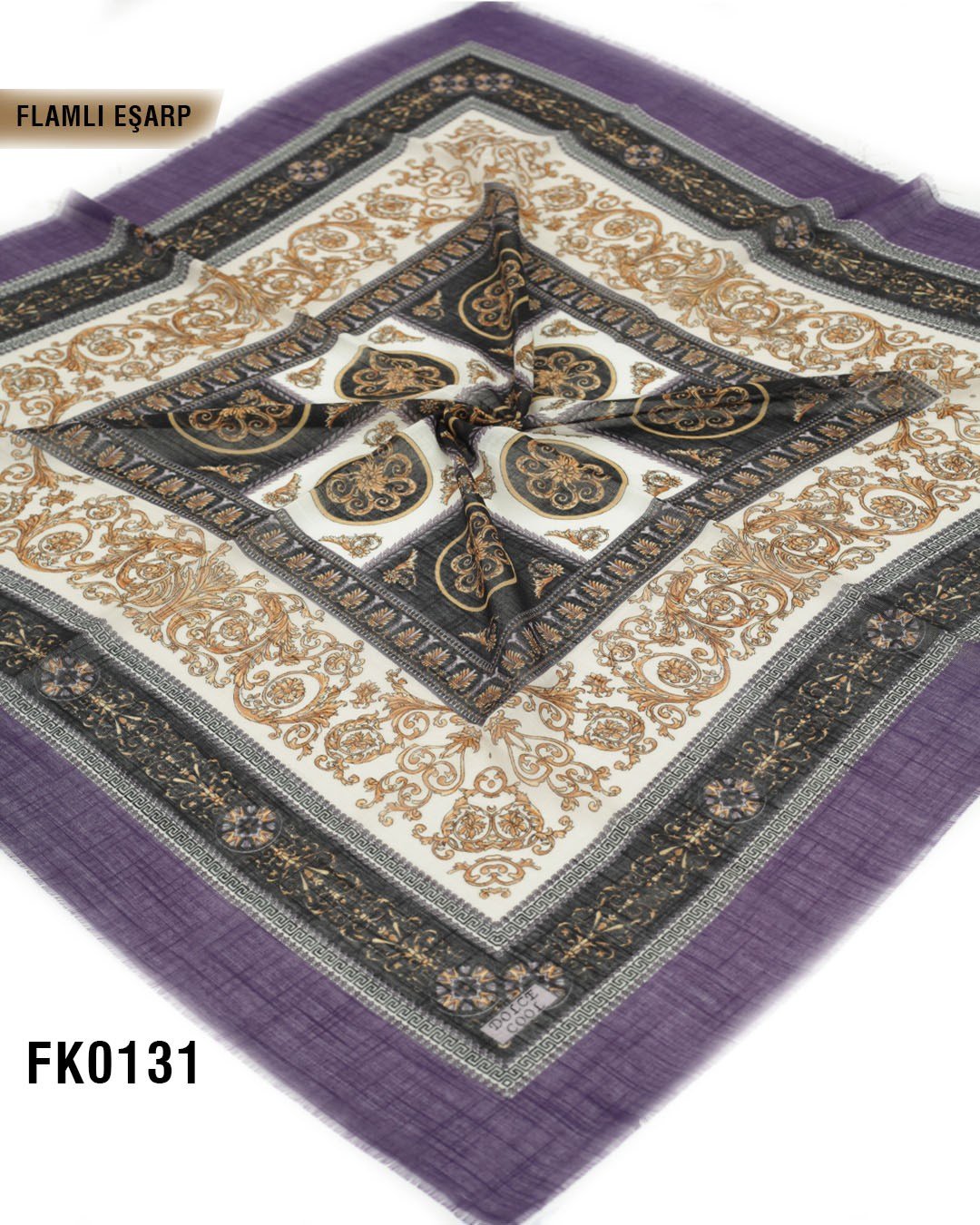 DOLCE İpek 100*100cm Flamlı Eşarp FK0131-4322