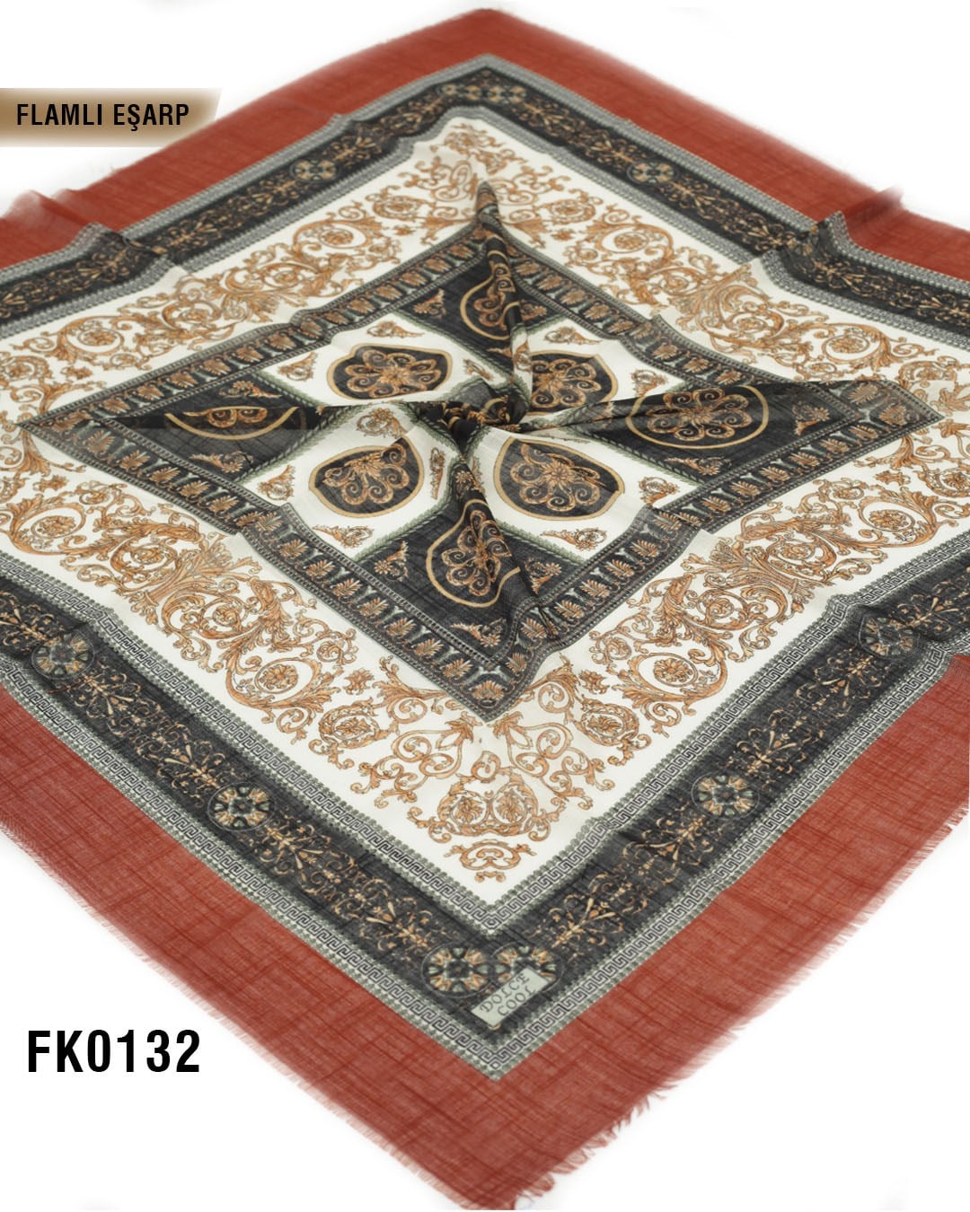 DOLCE İpek 100*100cm Flamlı Eşarp FK0132-4323