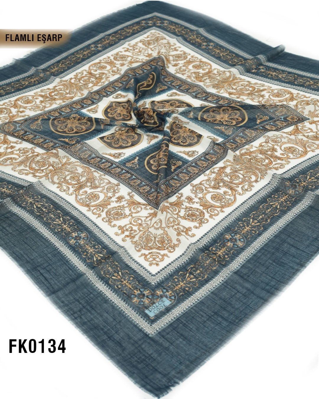 DOLCE İpek 100*100cm Flamlı Eşarp FK0134-4325