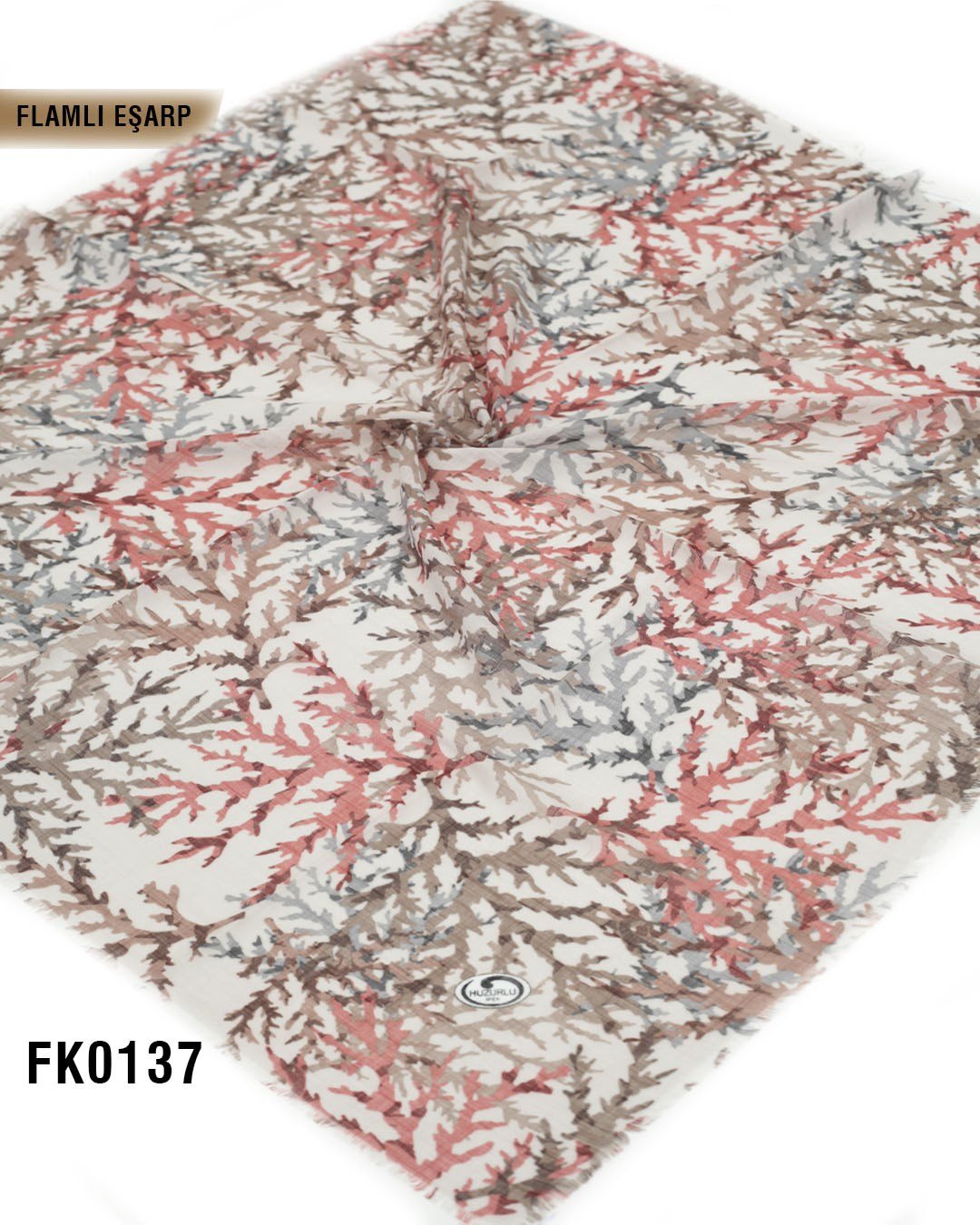DOLCE İpek 100*100cm Flamlı Eşarp FK0137-4328