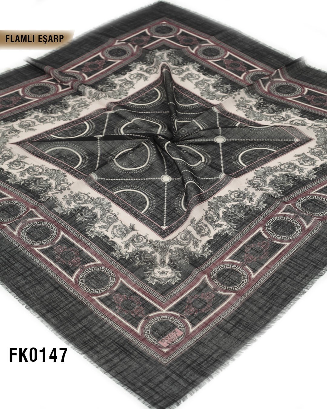 DOLCE İpek 100*100cm Flamlı Eşarp FK0147-4202