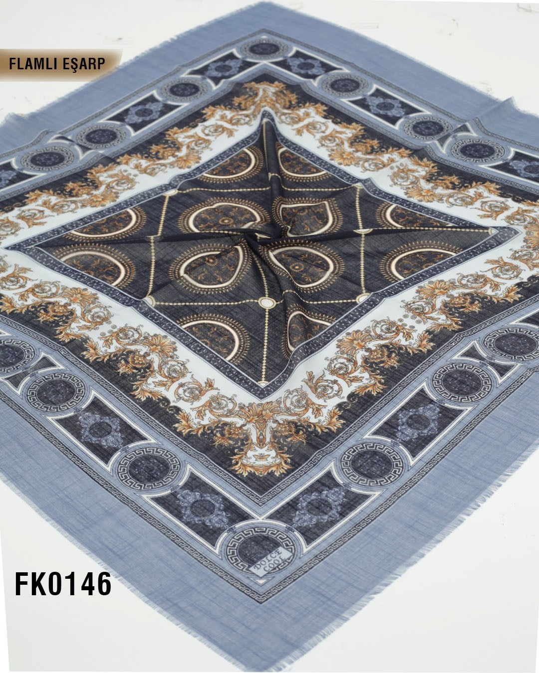 DOLCE İpek 100*100cm Flamlı Eşarp FK0146-4201