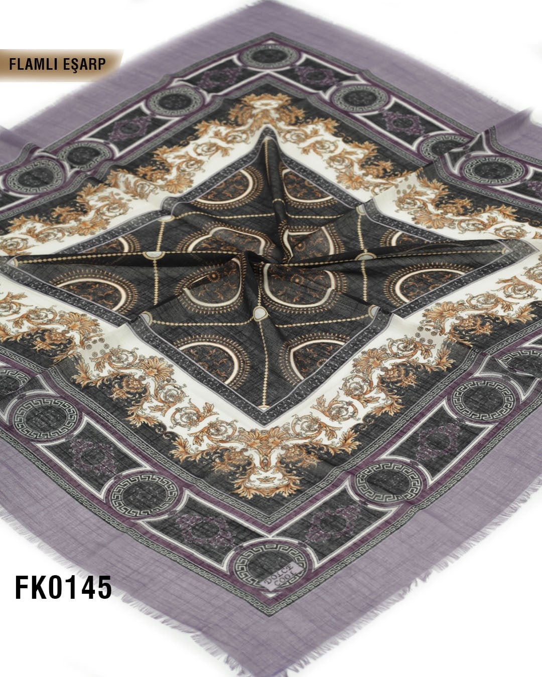 DOLCE İpek 100*100cm Flamlı Eşarp FK0145-4336