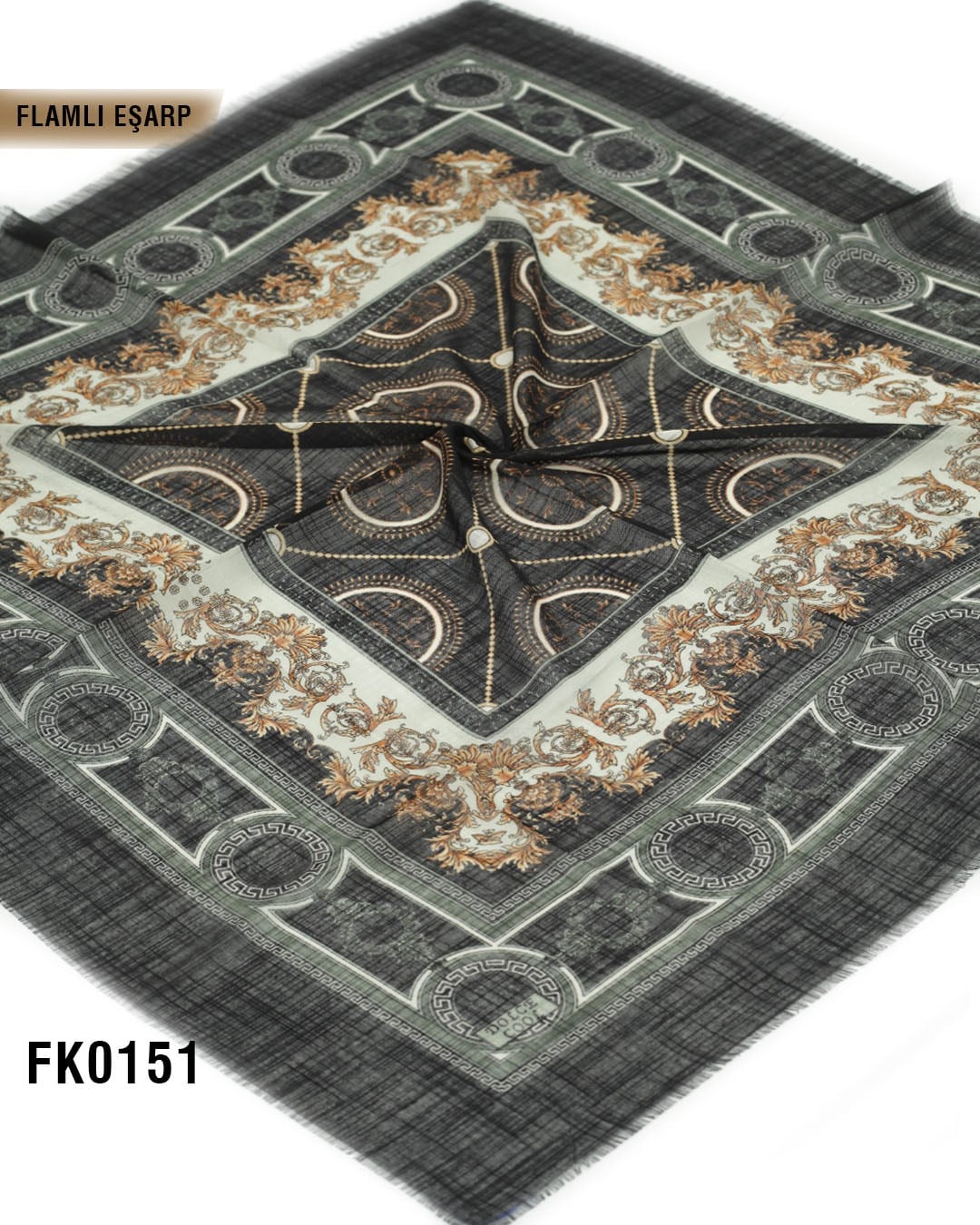 DOLCE İpek 100*100cm Flamlı Eşarp FK0151-4206