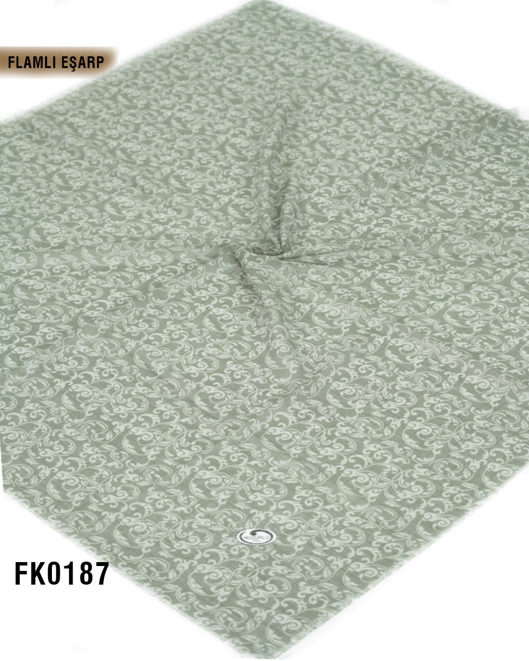 DOLCE İpek 100*100cm Flamlı Eşarp FK0187-4109