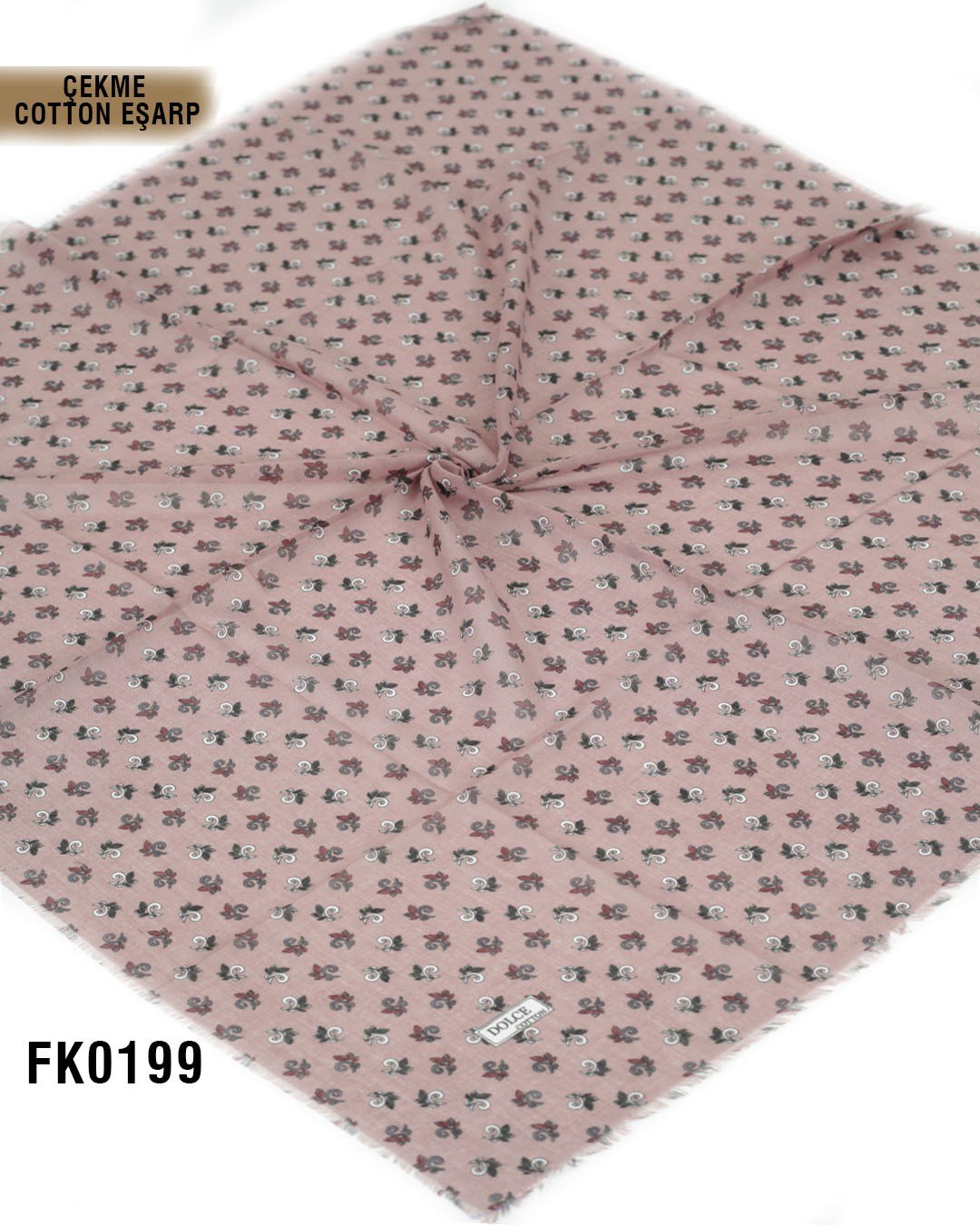 DOLCE İpek Çekme Pamuk Eşarp 100*100cm  FK0199-4122
