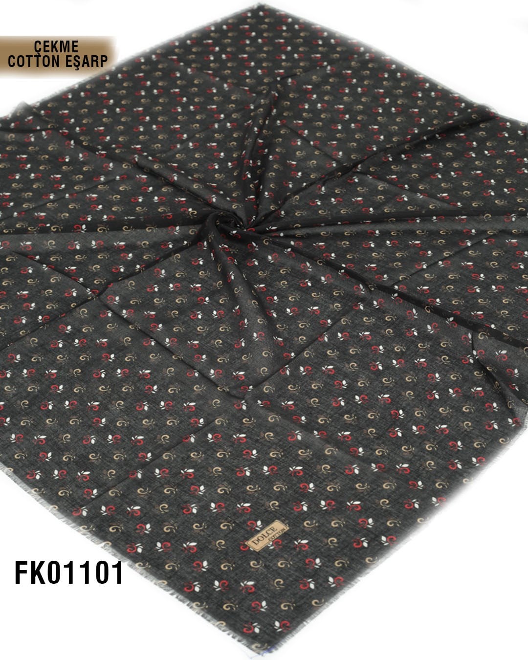 DOLCE İpek Çekme Pamuk Eşarp 100*100cm  FK01101-4124