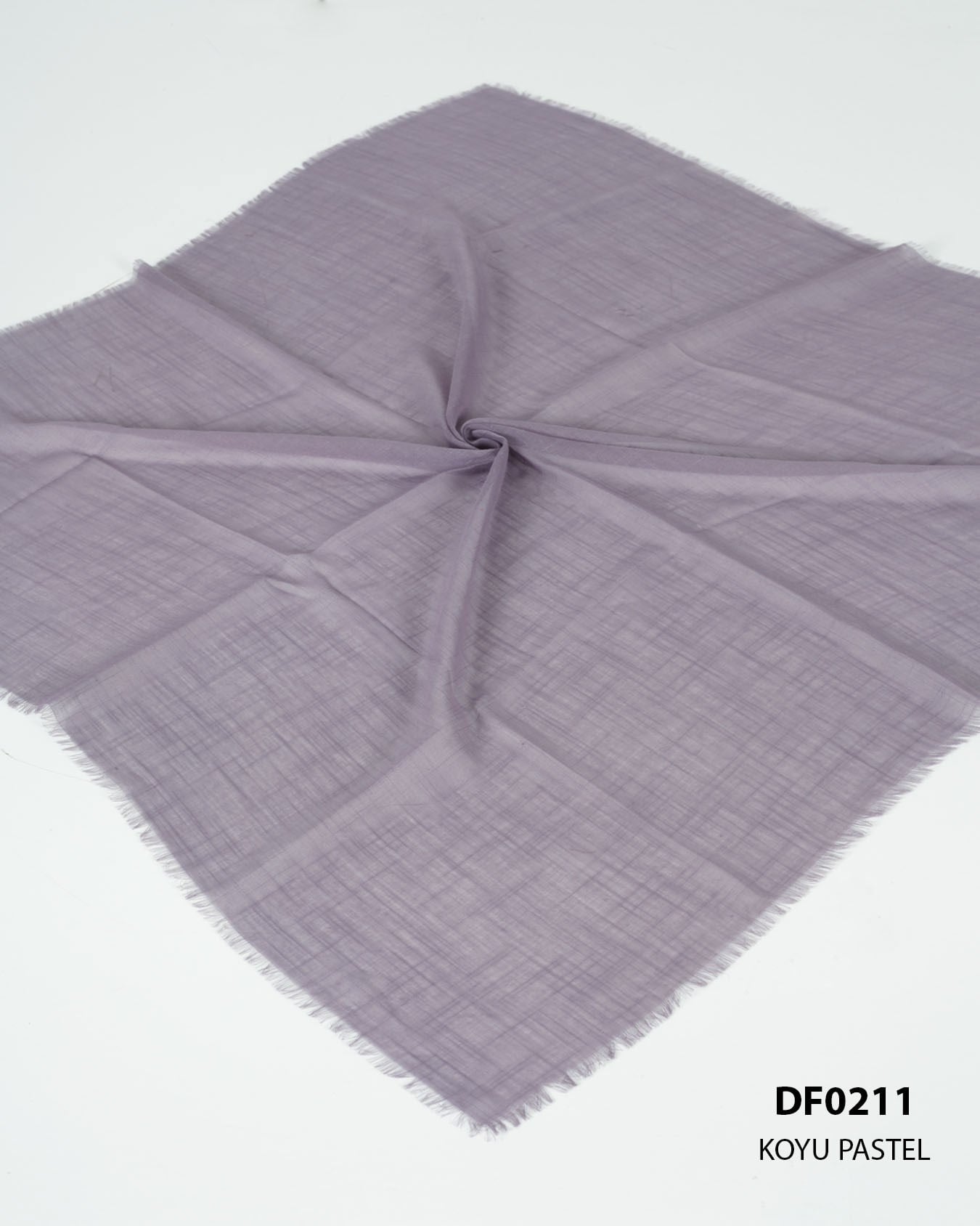 Düz Renk Flamlı Eşarp DF0211-Koyu Pastel