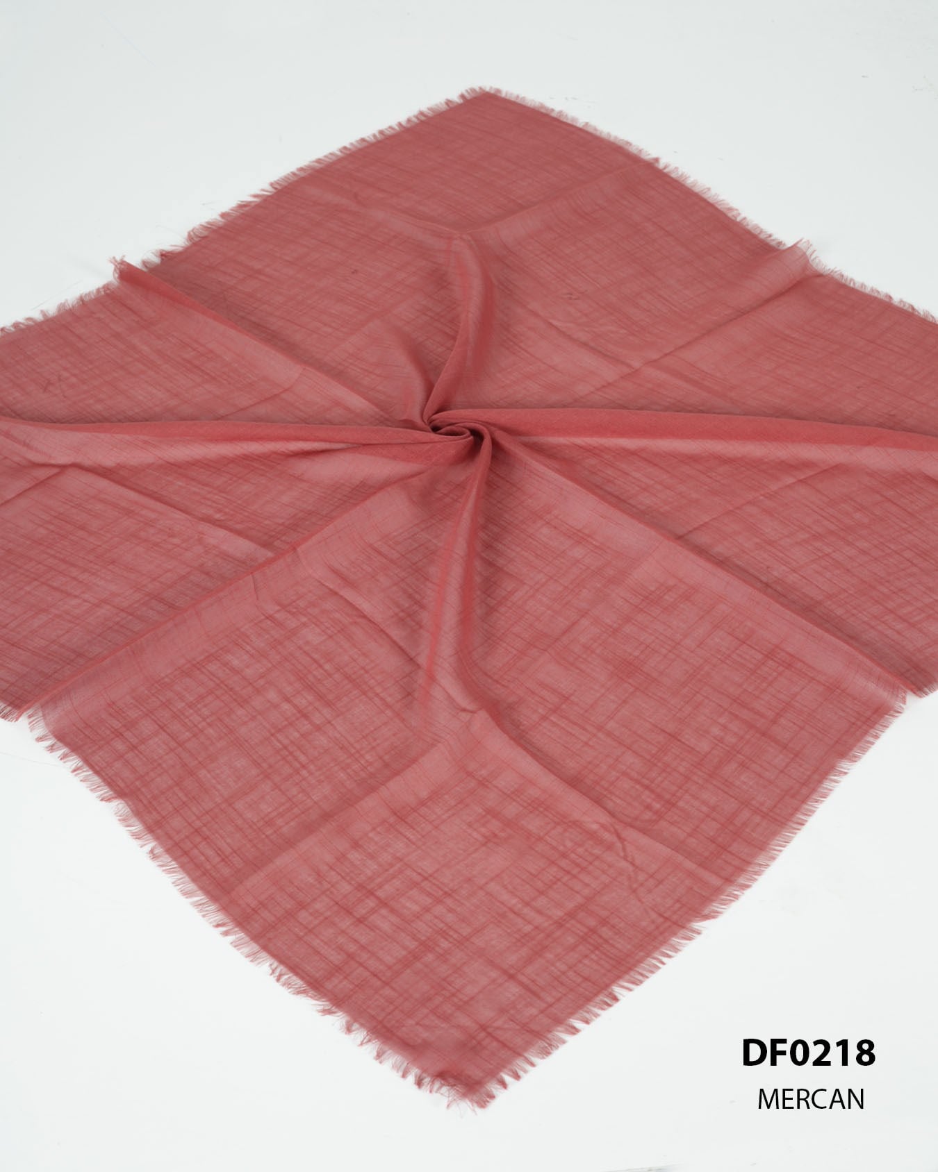 Düz Renk Flamlı Eşarp DF0218-Mercan