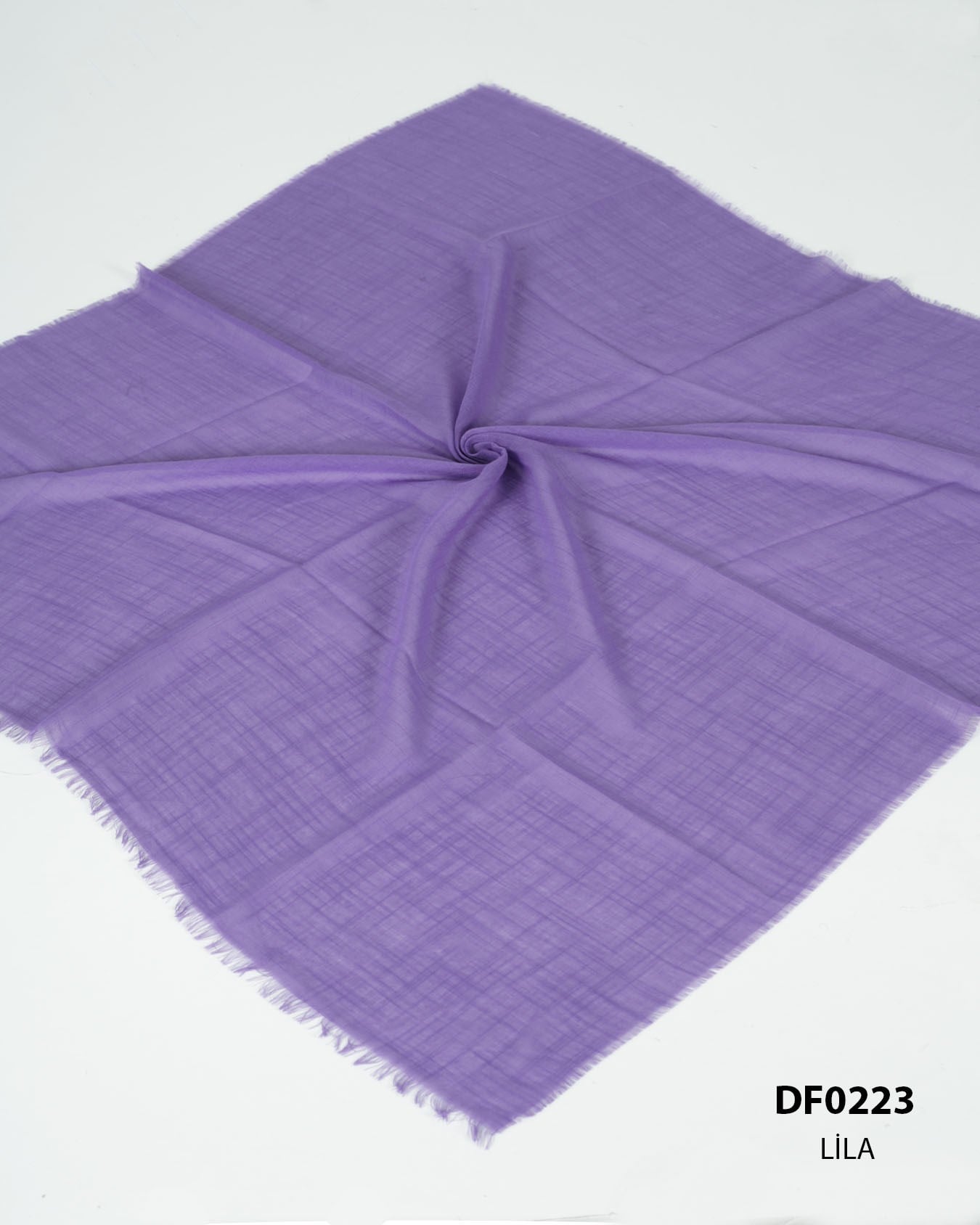 Düz Renk Flamlı Eşarp DF0223-Lila