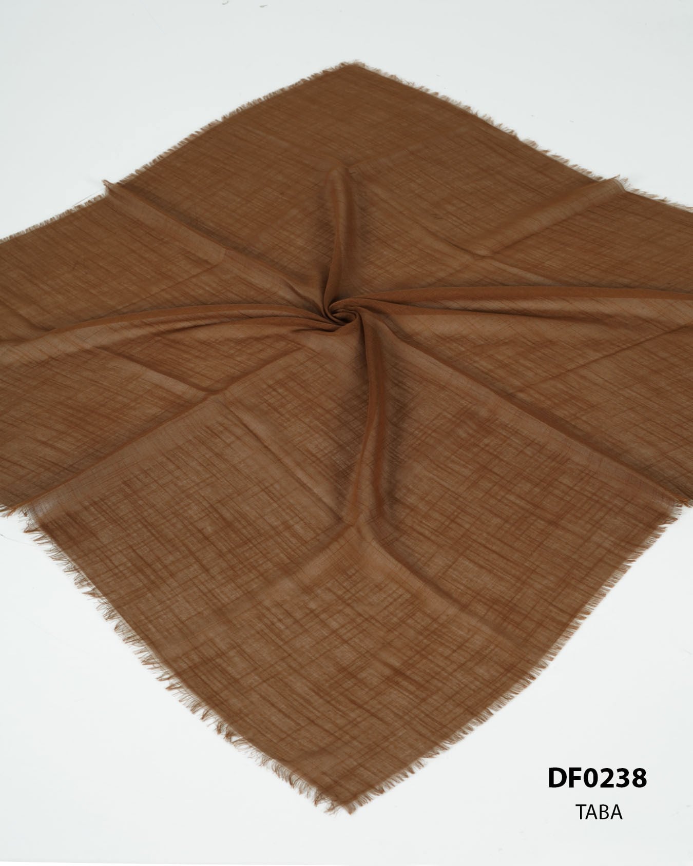 Düz Renk Flamlı Eşarp DF0238-Taba