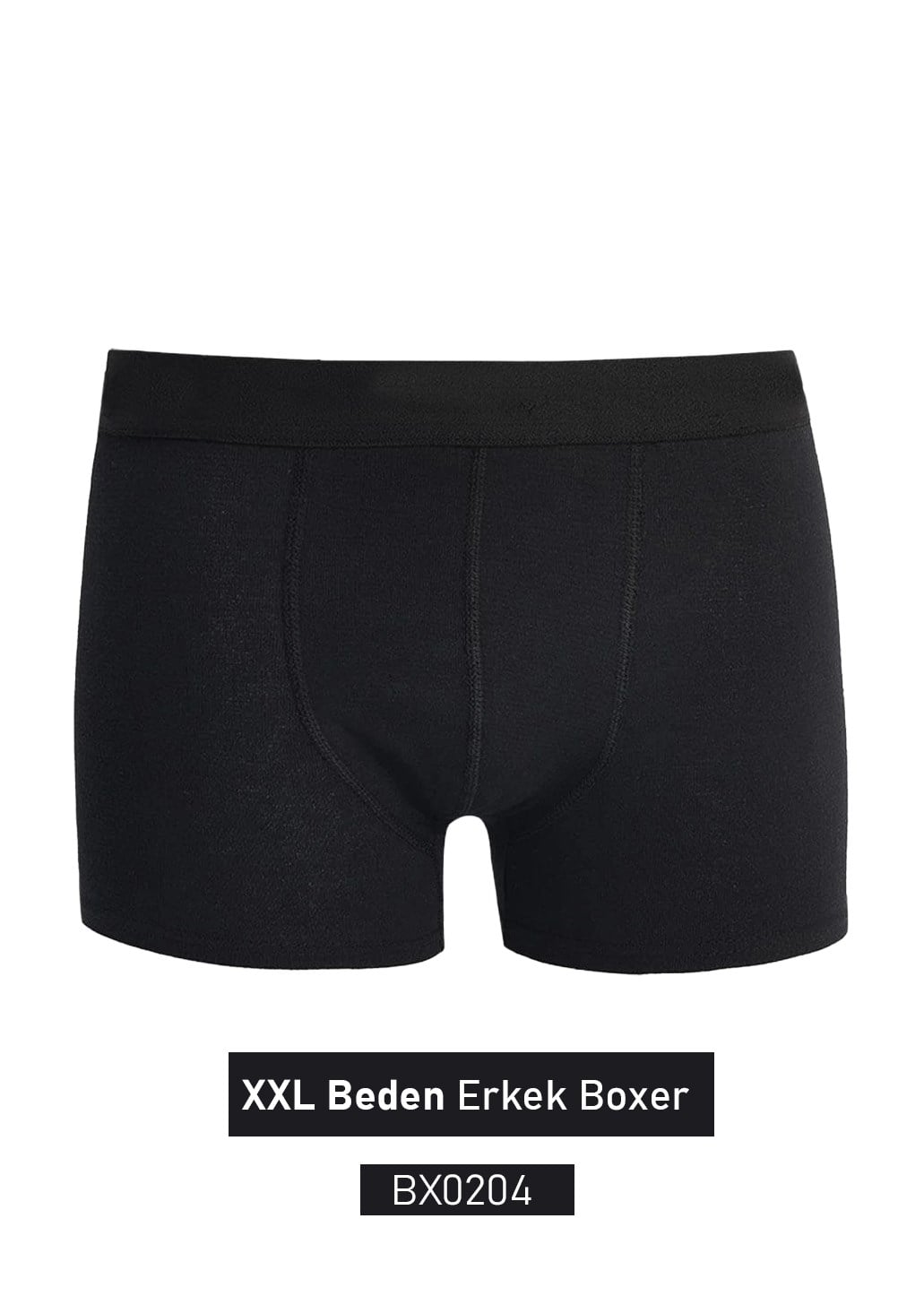 Pamuk Likralı Erkek Boxer Siyah XXL BX0204-8326