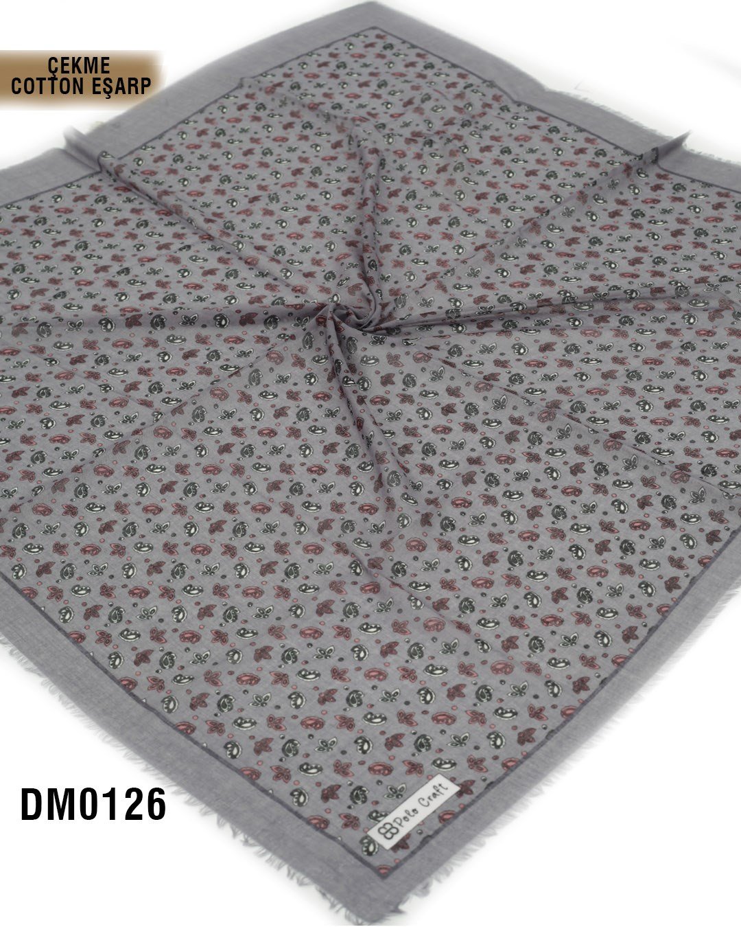 POLO CRAFT Çekme Pamuk Eşarp 100*100cm  DM0126-2415