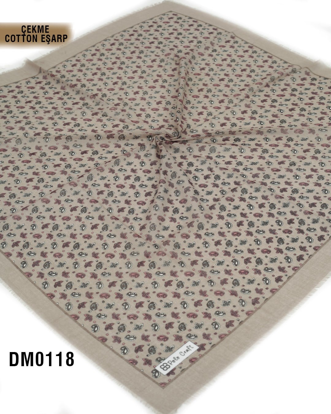 POLO CRAFT Çekme Pamuk Eşarp 100*100cm  DM0118-2404