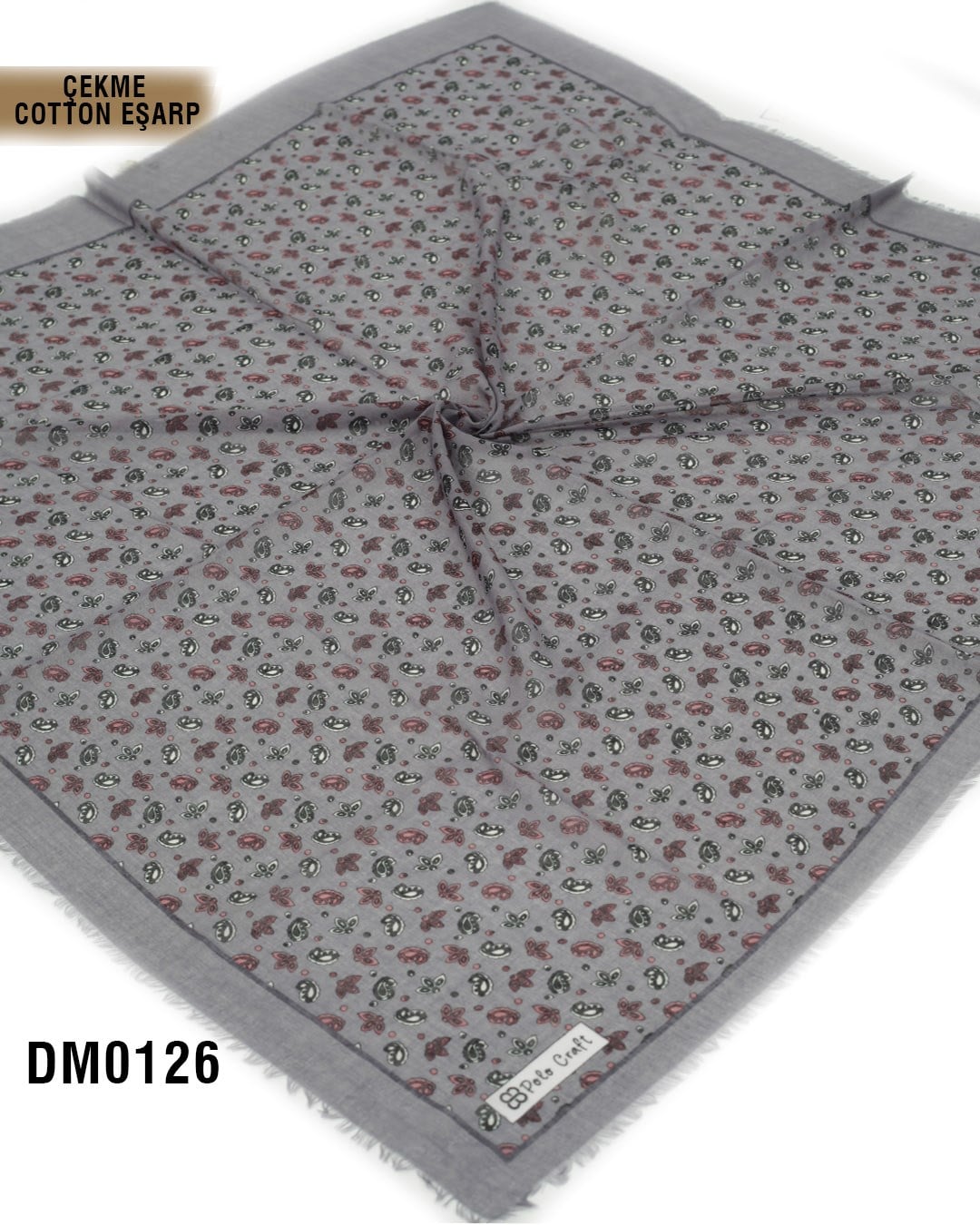POLO CRAFT Çekme Pamuk Eşarp 100*100cm  DM0126-2415
