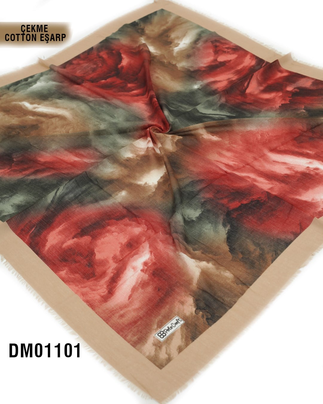 POLO CRAFT Çekme Pamuk Eşarp 100*100cm  DM01101-2027