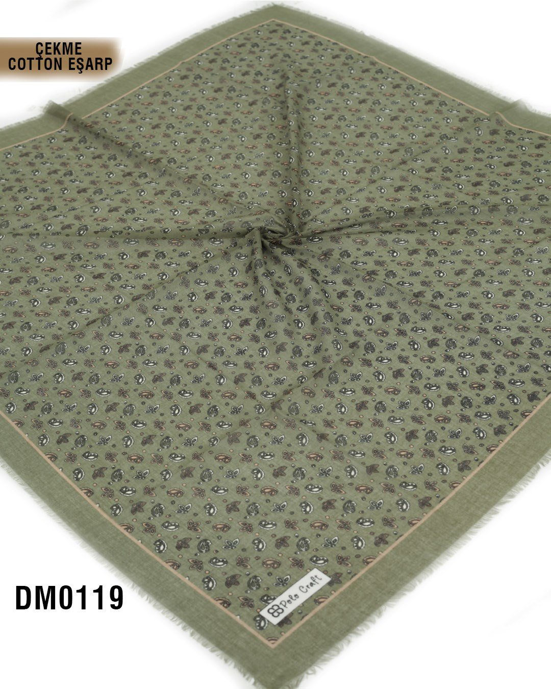 POLO CRAFT Çekme Pamuk Eşarp 100*100cm  DM0119-2405