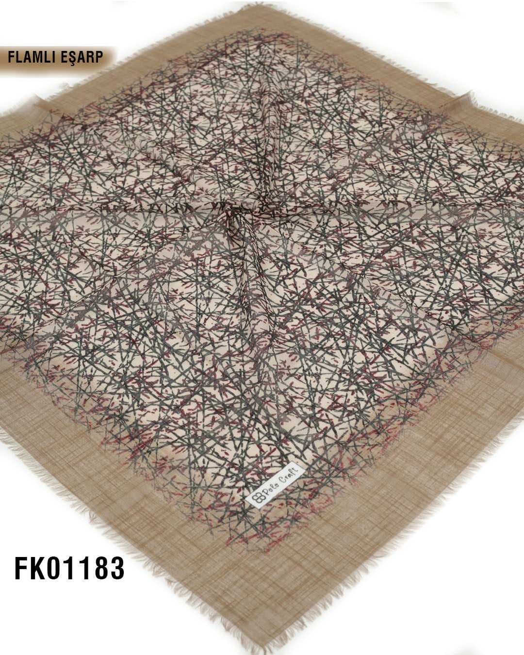 POLO CRAFT FLAMLI Pamuk Eşarp 100*100cm  FK01183-1304