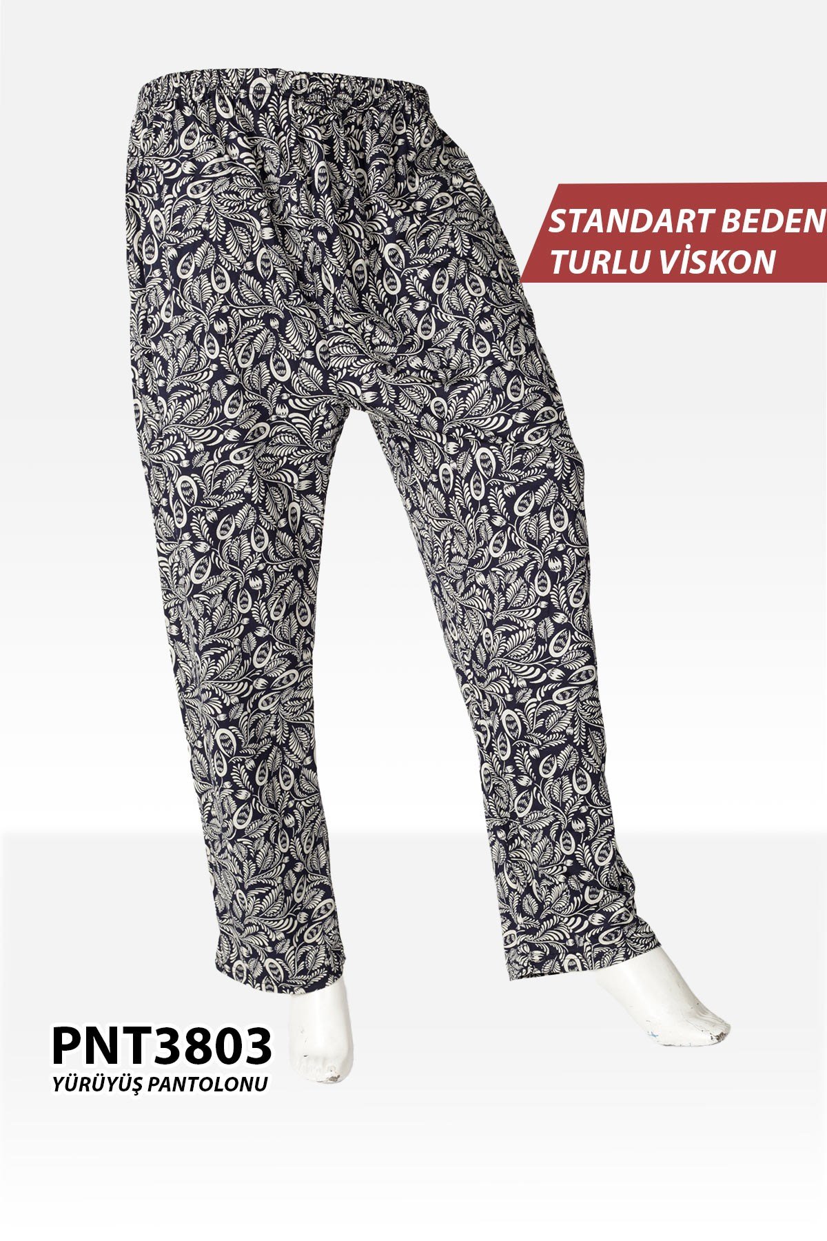 Standart Beden Turlu Viskon Yürüyüş Pantolonu PNT3803-3