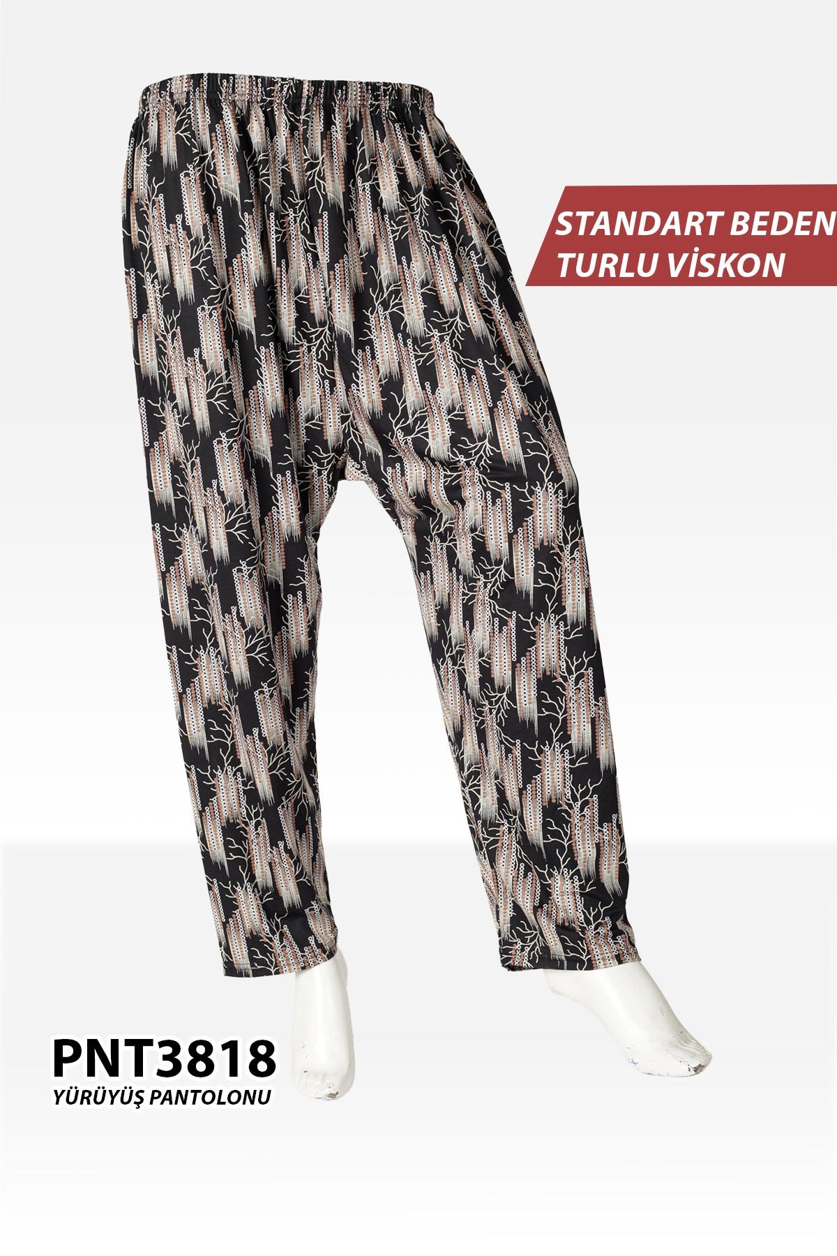 Standart Beden Turlu Viskon Yürüyüş Pantolonu PNT3818-18